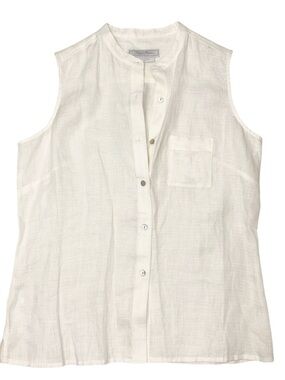 INDIGO PALMS Button Front 100% Linen Casual short sleeve Shirt sz Medium